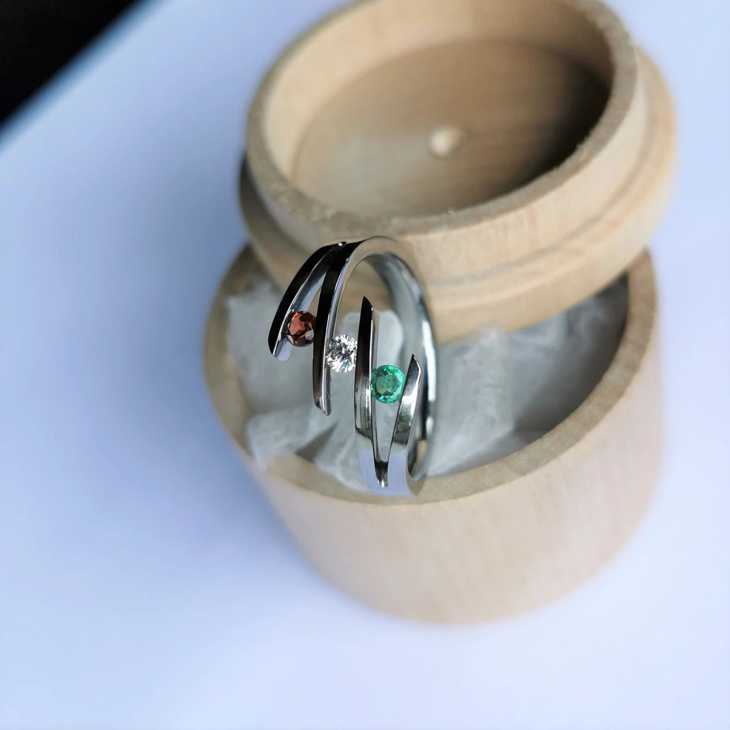 Unique Handmade Polished Titanium Tension Ring.