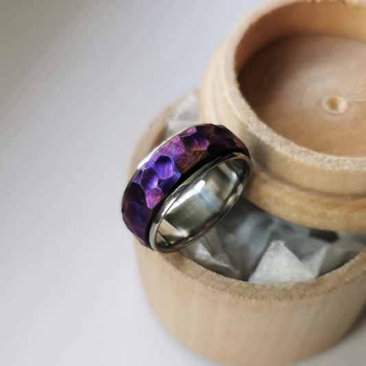 Unique Handmade Anodized Titanium Spinner Ring "The Void".